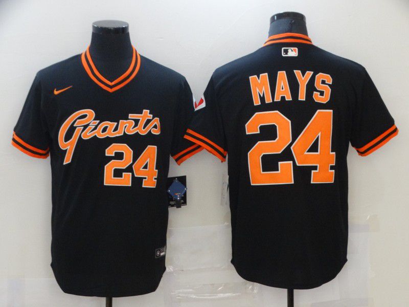 Men San Francisco Giants #24 Mays Black Game 2021 Nike MLB Jersey